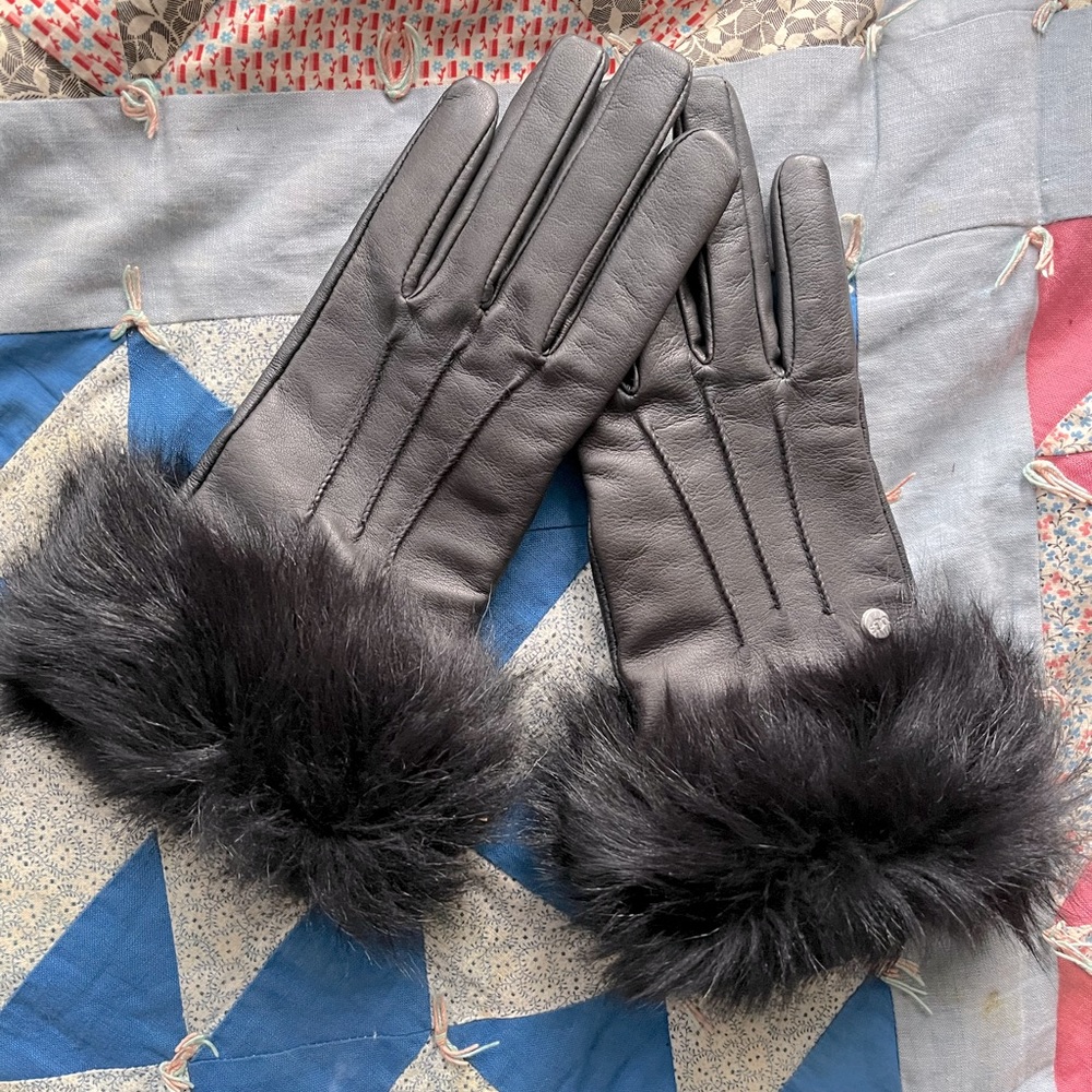 Genuine Leather & fur gloves